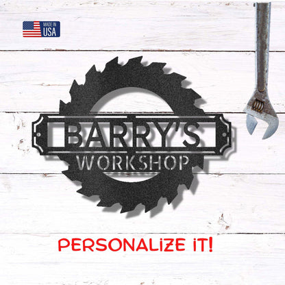 Sawmill Monogram Personalized Indoor Outdoor Steel Wall Sign Art - Mallard Moon Gift Shop