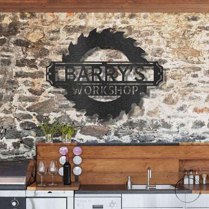 Sawmill Monogram Personalized Indoor Outdoor Steel Wall Sign Art - Mallard Moon Gift Shop