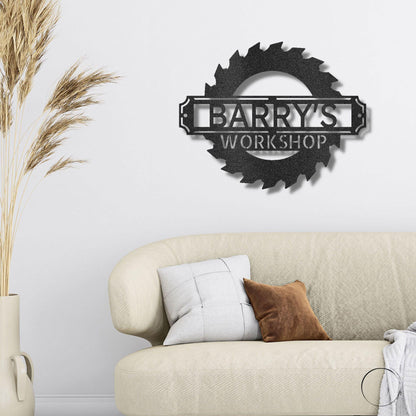 Sawmill Monogram Personalized Indoor Outdoor Steel Wall Sign Art - Mallard Moon Gift Shop