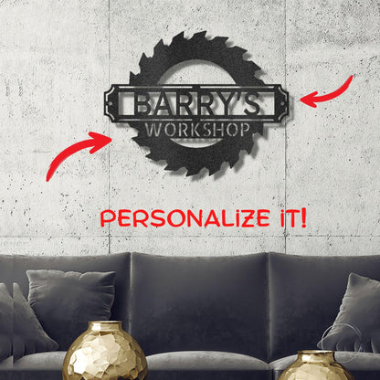 Sawmill Monogram Personalized Indoor Outdoor Steel Wall Sign Art - Mallard Moon Gift Shop