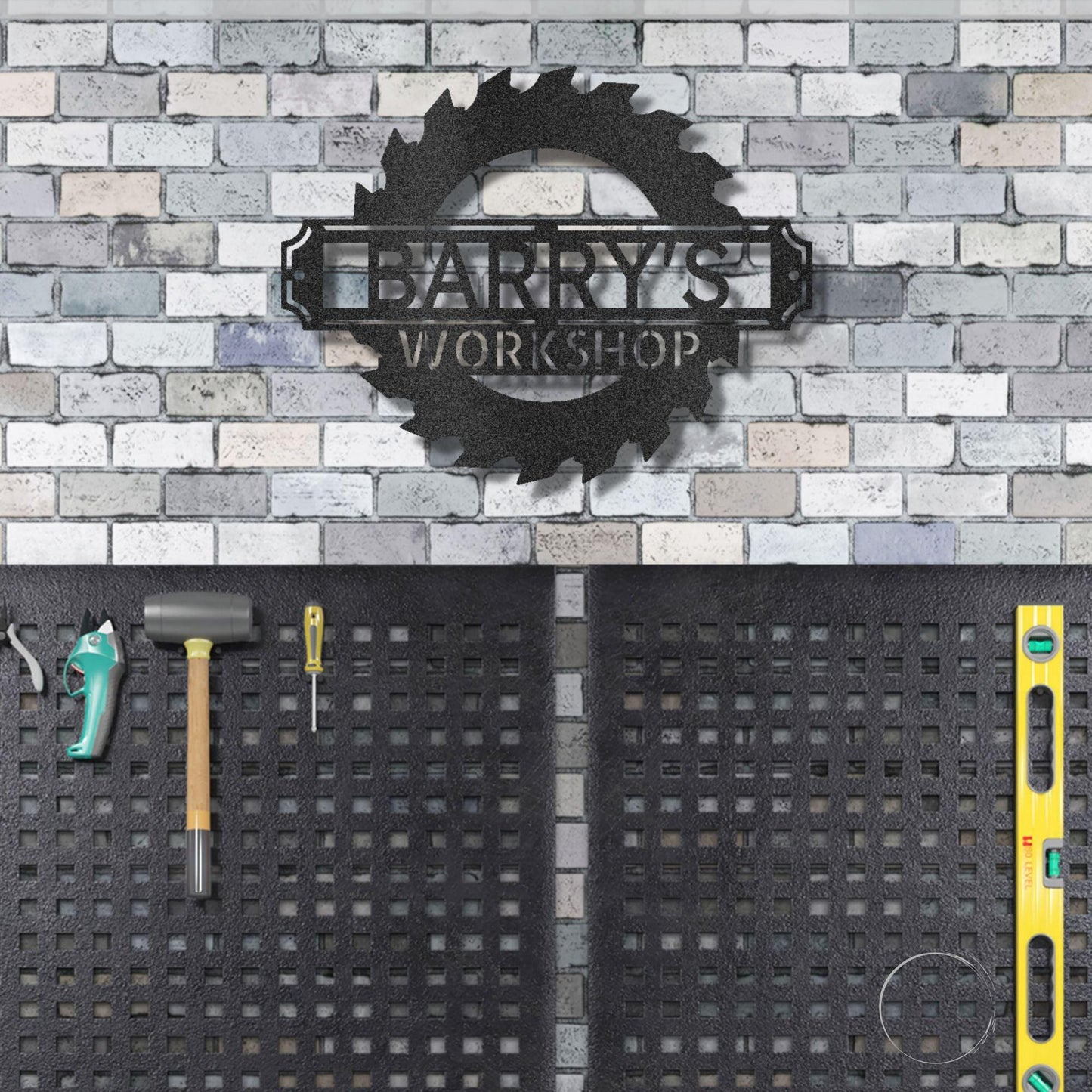 Sawmill Monogram Personalized Indoor Outdoor Steel Wall Sign Art - Mallard Moon Gift Shop