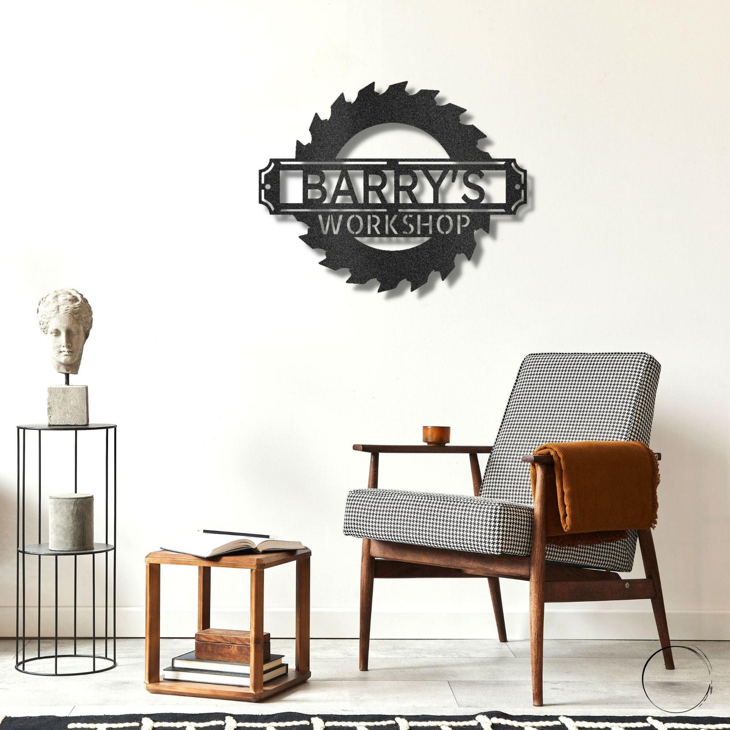 Sawmill Monogram Personalized Indoor Outdoor Steel Wall Sign Art - Mallard Moon Gift Shop