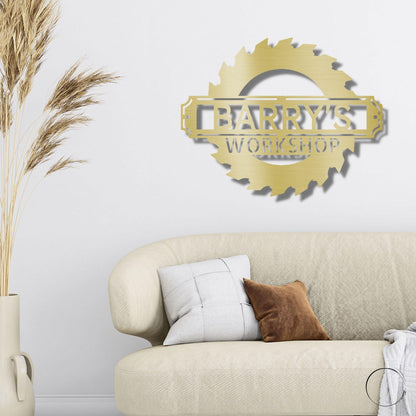 Sawmill Monogram Personalized Indoor Outdoor Steel Wall Sign Art - Mallard Moon Gift Shop