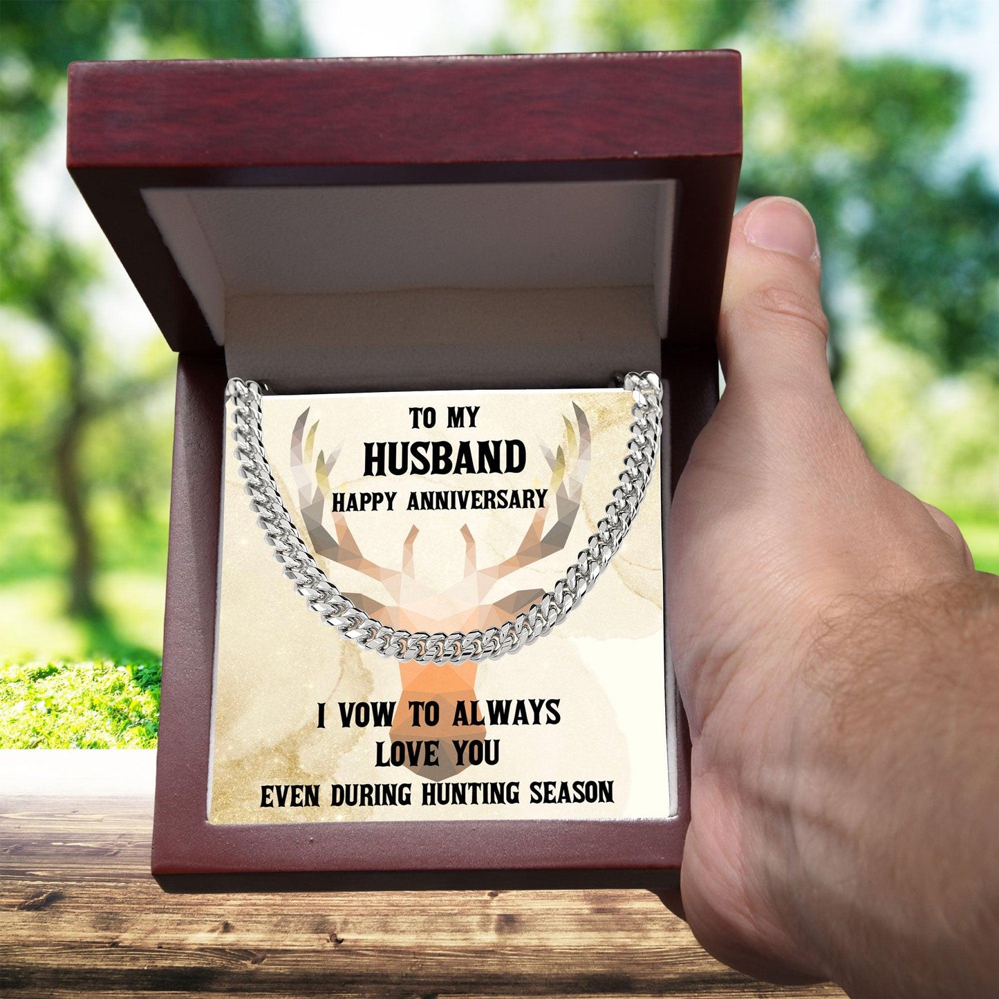 Hunting Season Love: Sarcastic Cuban Necklace Anniversary Gift for Hunter Husband - Mallard Moon Gift Shop