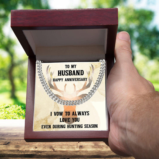Hunting Season Love: Sarcastic Cuban Necklace Anniversary Gift for Hunter Husband - Mallard Moon Gift Shop