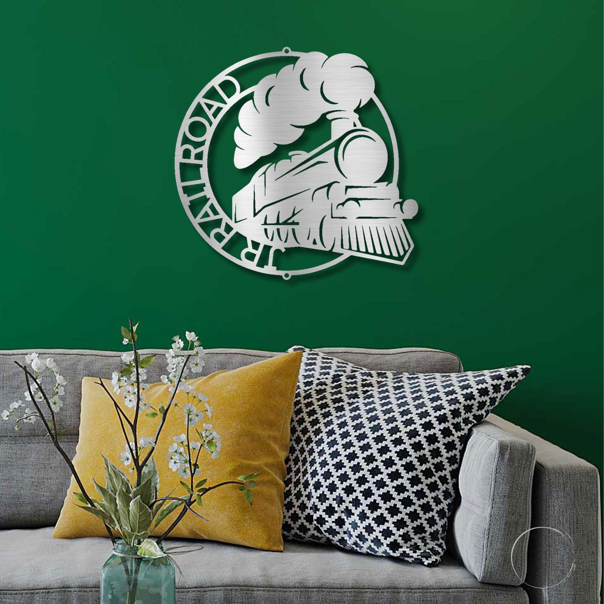 Steam Locomotive Train Custom Name Metal Art Wall Sign - Mallard Moon Gift Shop