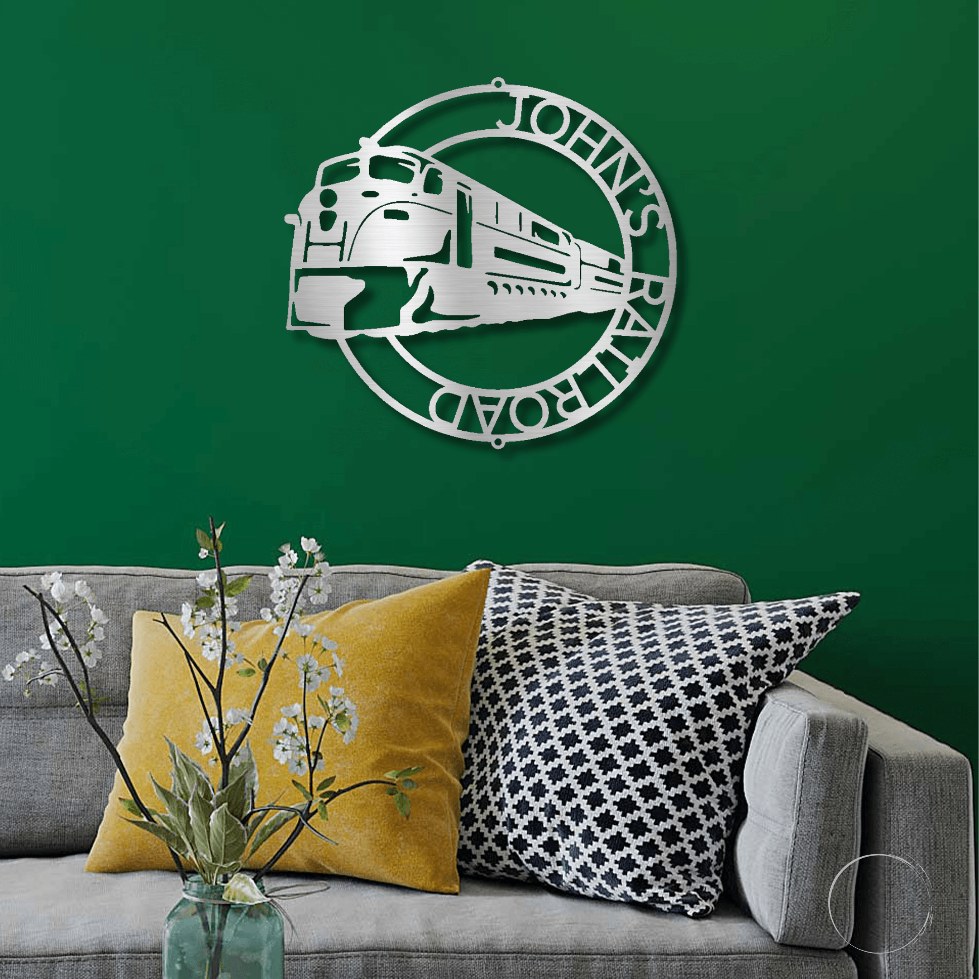 Train Ring Personalized Metal Art Steel Wall Sign - Mallard Moon Gift Shop