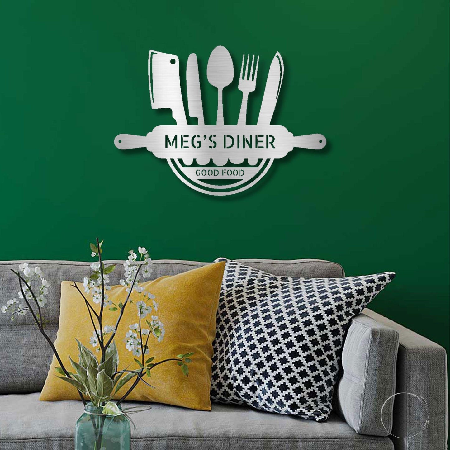 Personalized Kitchen Diner Indoor Outdoor Steel Wall Sign - Mallard Moon Gift Shop