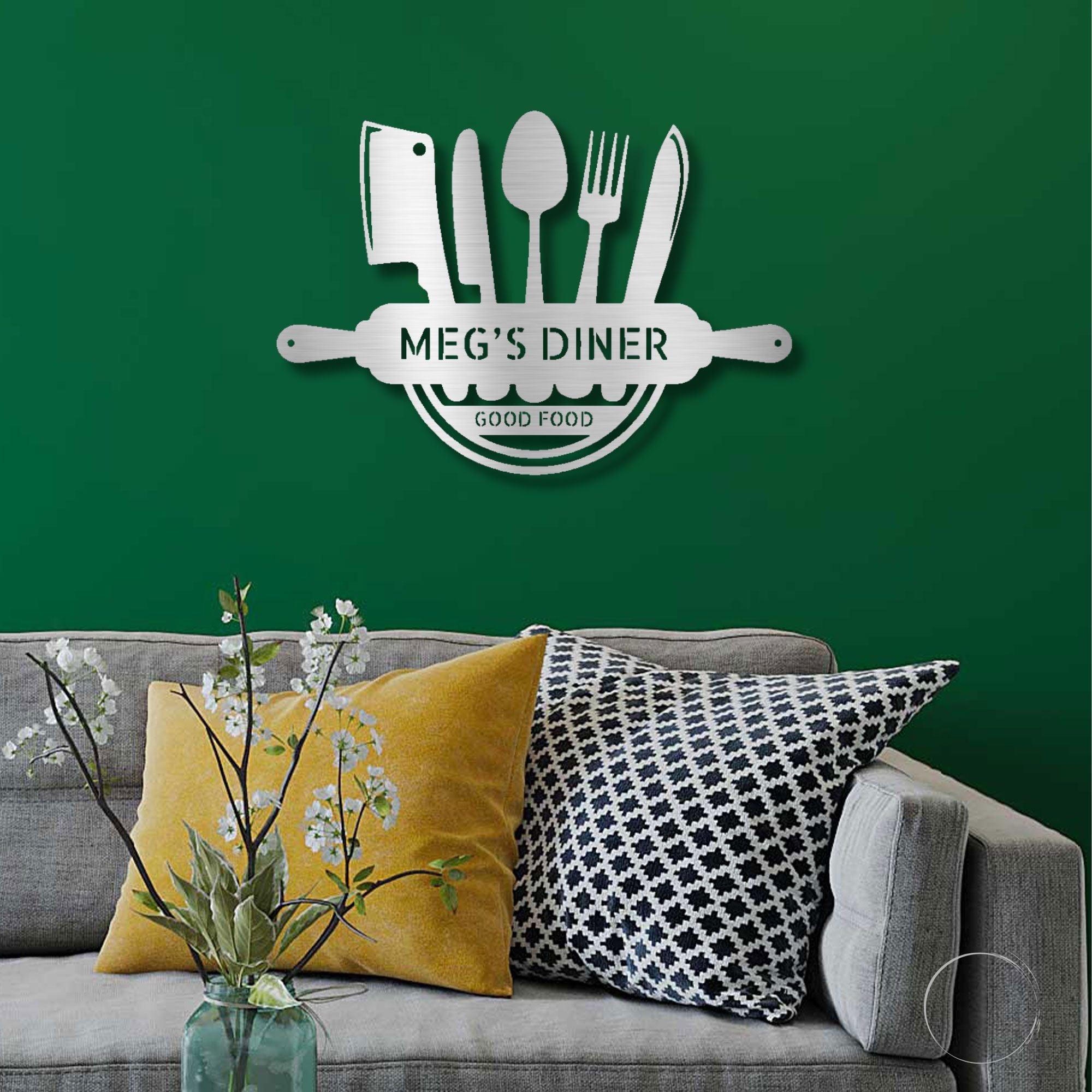 Personalized Kitchen Diner Indoor Outdoor Steel Wall Sign - Mallard Moon Gift Shop