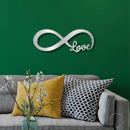 Infinite Love Steel Wall Sign Metal Art Valentine Wedding Anniversary Gift - Mallard Moon Gift Shop