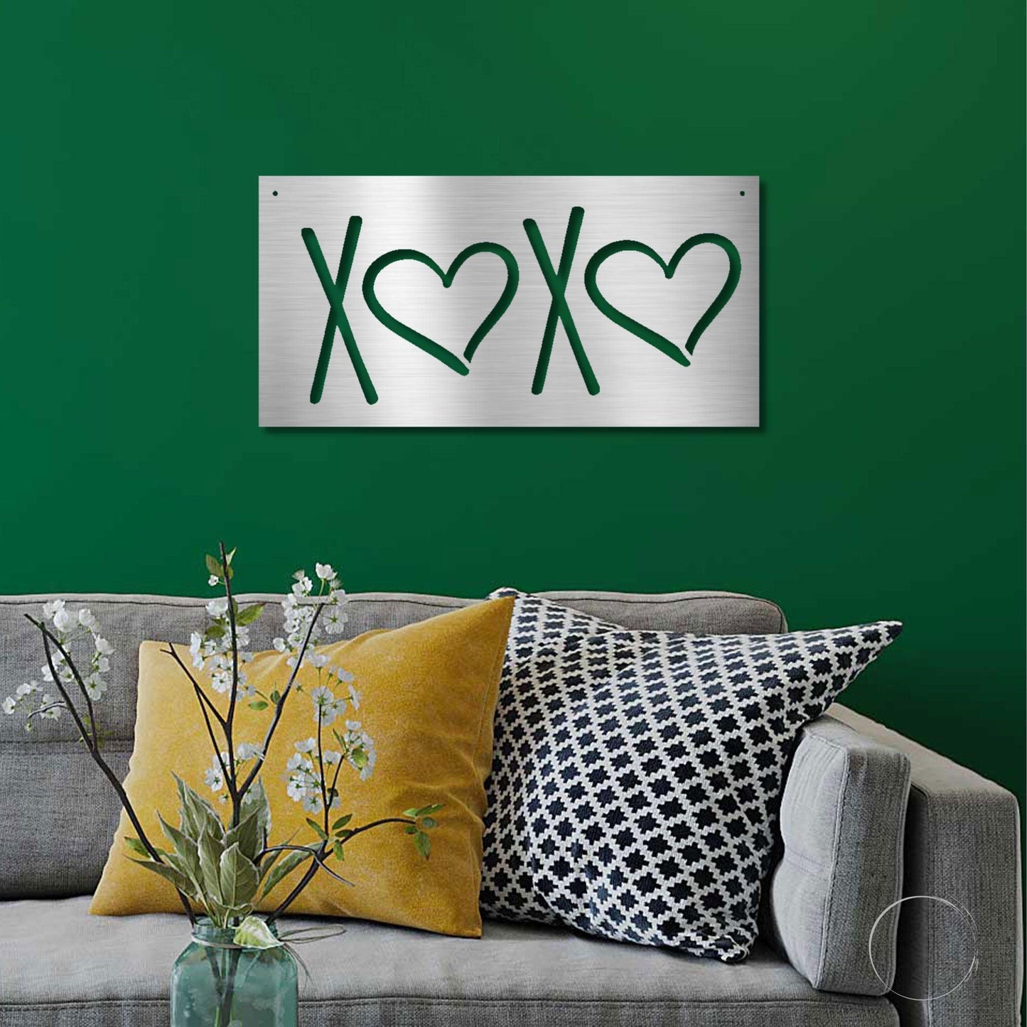 XOXO Hugs and Kisses Indoor Outdoor Steel Wall Sign - Mallard Moon Gift Shop