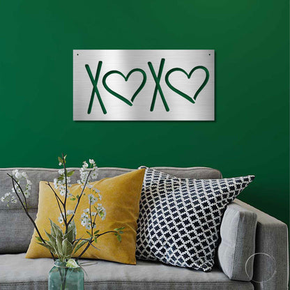 XOXO Hugs and Kisses Indoor Outdoor Steel Wall Sign - Mallard Moon Gift Shop