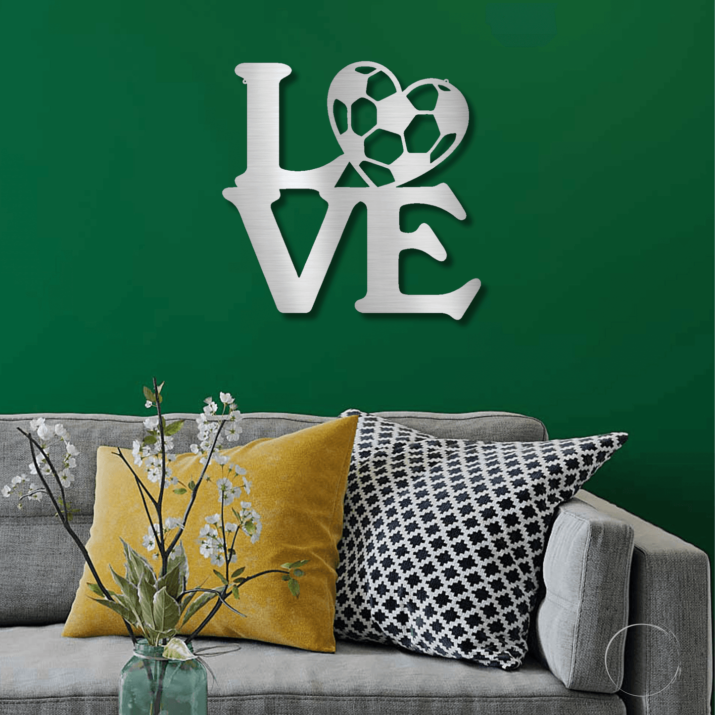 Soccer Love Steel Wall Sign Metal Art - Mallard Moon Gift Shop