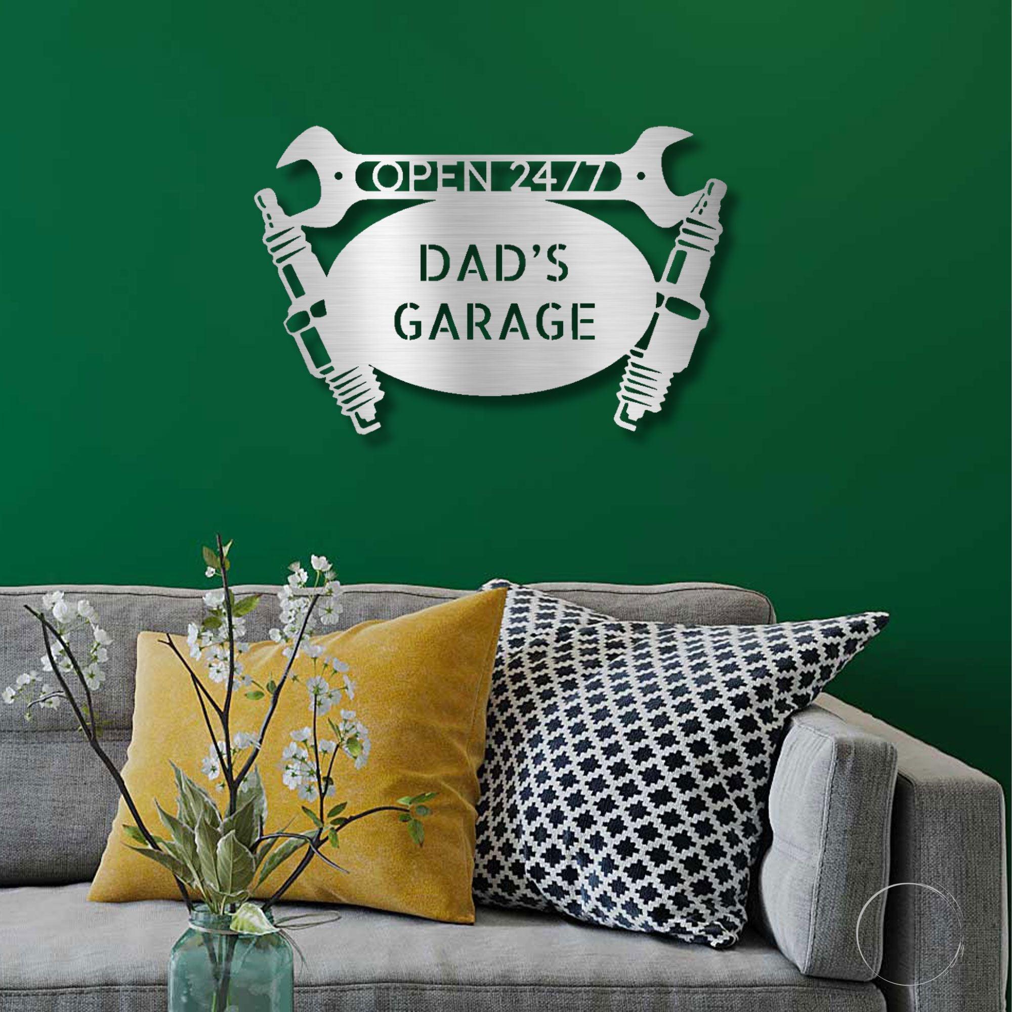 Garage Auto Mechanic Personalized Metal Art Wall Sign - Mallard Moon Gift Shop