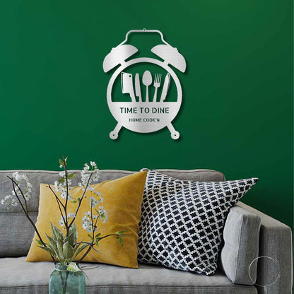 Food Time Kitchen Timer Custom Name Indoor Outdoor Steel Wall Sign - Mallard Moon Gift Shop