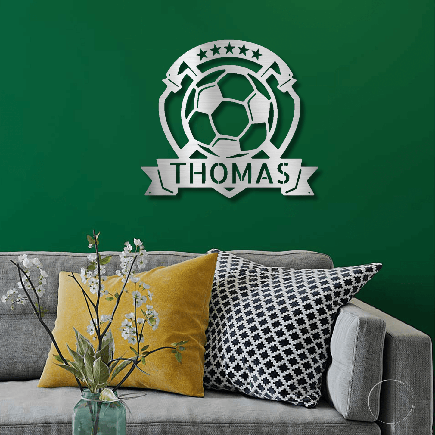 Soccer Plaque Custom Name Steel Wall Sign - Mallard Moon Gift Shop