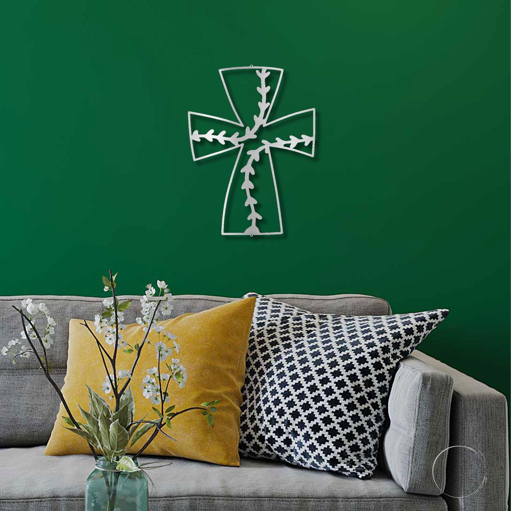 Faith In Baseball Cross Metal Art Wall Sign - Mallard Moon Gift Shop
