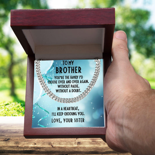 Brother Birthday Gift from Sister Cuban Link Chain Necklace - Mallard Moon Gift Shop