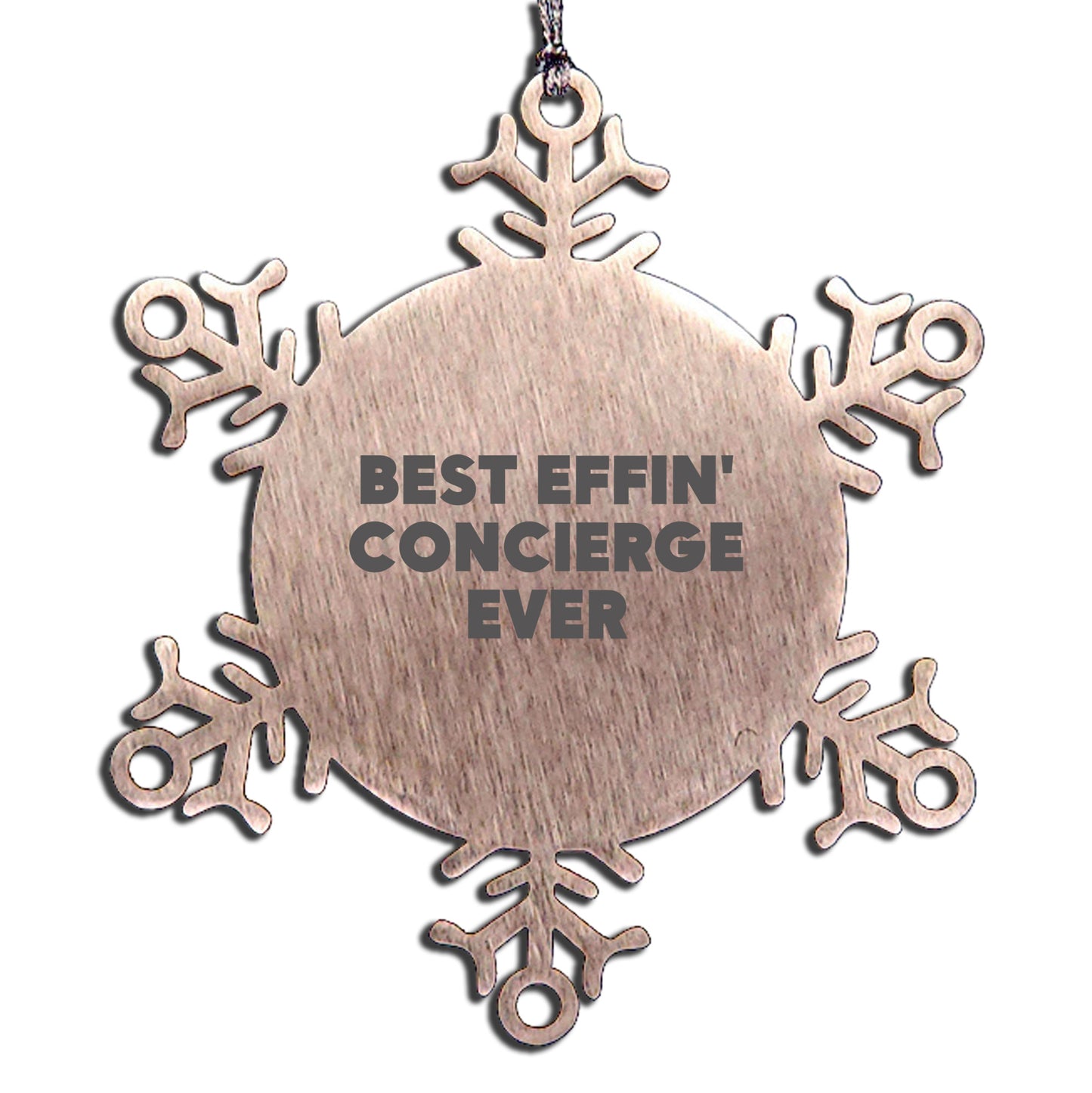 Funny Concierge Gifts, Christmas Unique Snowflake Ornaments for Men, Women, Friends, and Family from the Best Effin' Concierge Ever