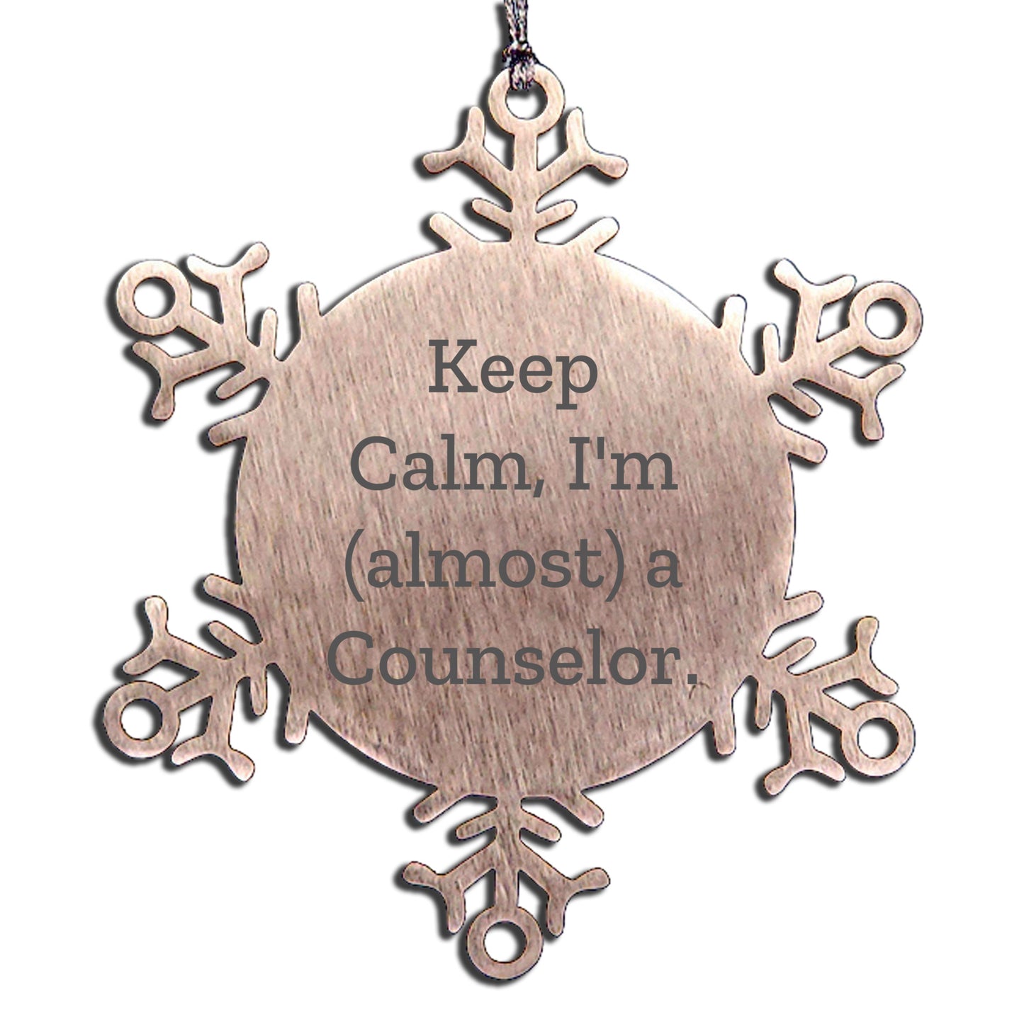 Funny Counselor Gifts from Friends, Christmas Unique Snowflake Ornament, Keep Calm I'm almost A Counselor, Counselor Appreciation
