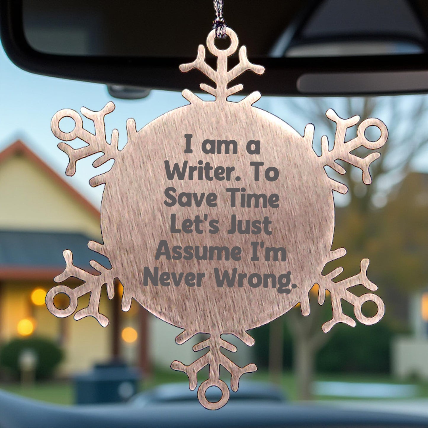 Unique Funny Writer Snowflake Ornament Gifts from Friends for Men