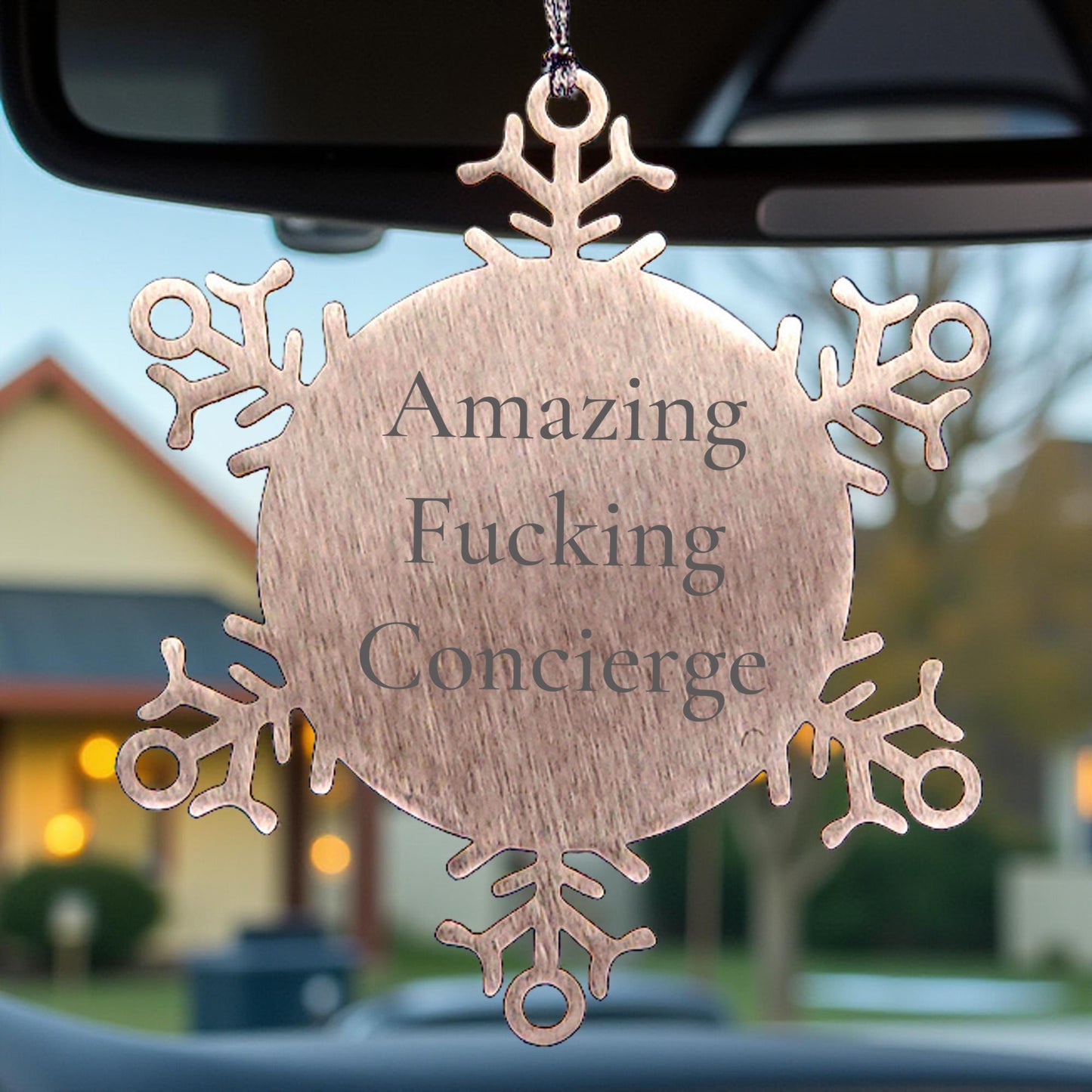 Funny Concierge Gifts, Snowflake Ornament, Gifts from Men to Concierge, Unique Christmas Unique Gifts for Concierge, Funny Quotes
