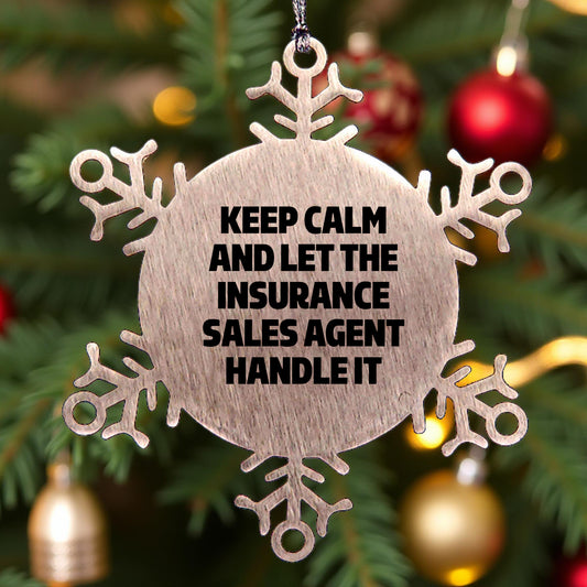 Funny Insurance Sales Agent Snowflake Ornament Gifts from Friends and Family for Christmas Unique Presents