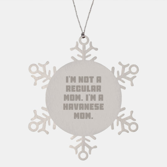 Funny Havanese Dog Gifts from Mom to Daughter Unique Snowflake Christmas Ornament - Image 1