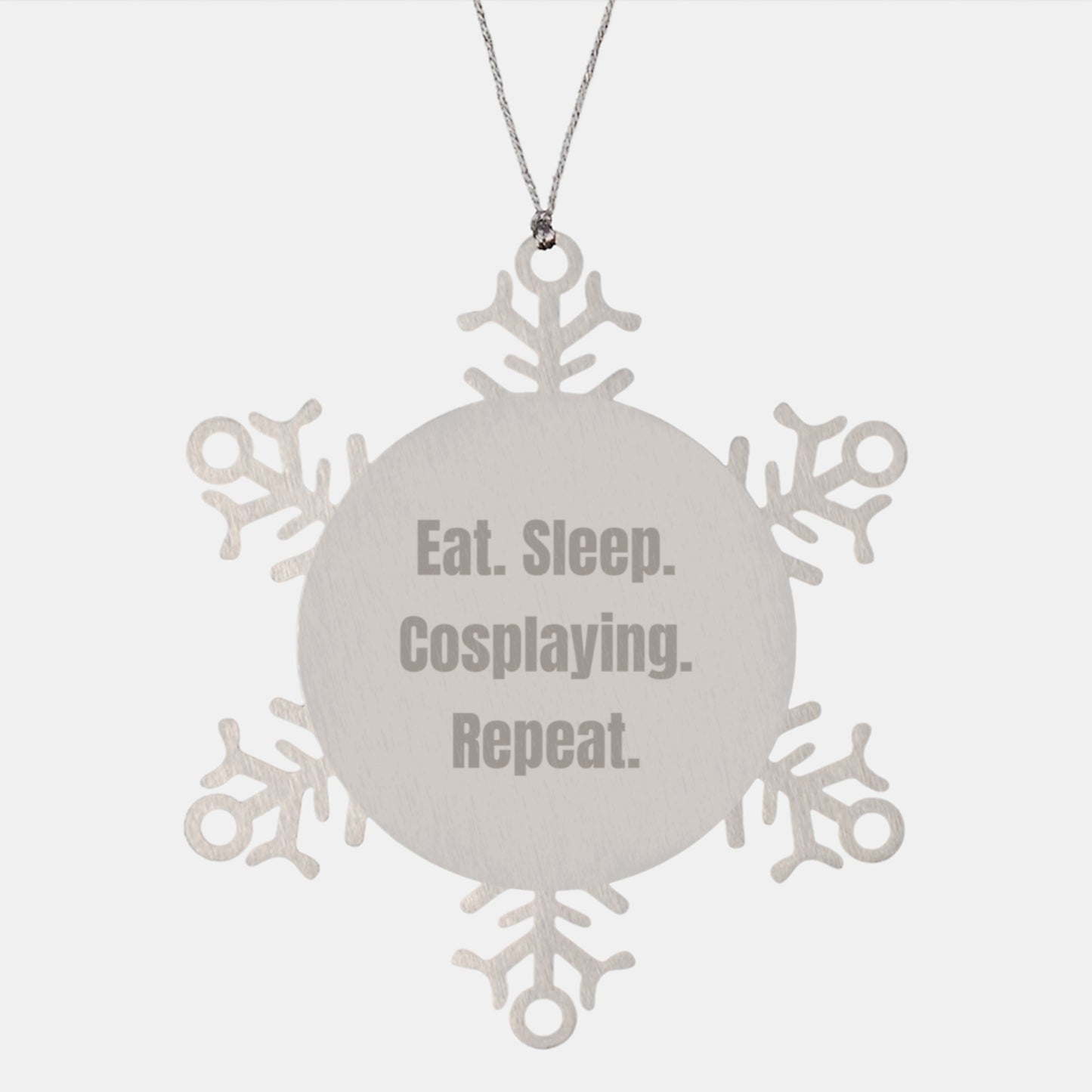 Funny Cosplaying Gifts, Snowflake Ornament for Men, Eat. Sleep. Cosplaying. Repeat., Gifts from Friends, for Cosplaying Enthusiasts - Image 1