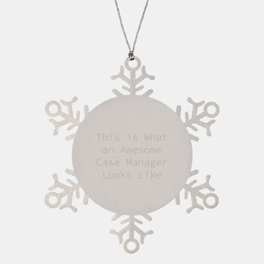 Funny Case Manager Christmas Unique Gifts from Friends for Awesome Case Managers Snowflake Ornaments - Image 1