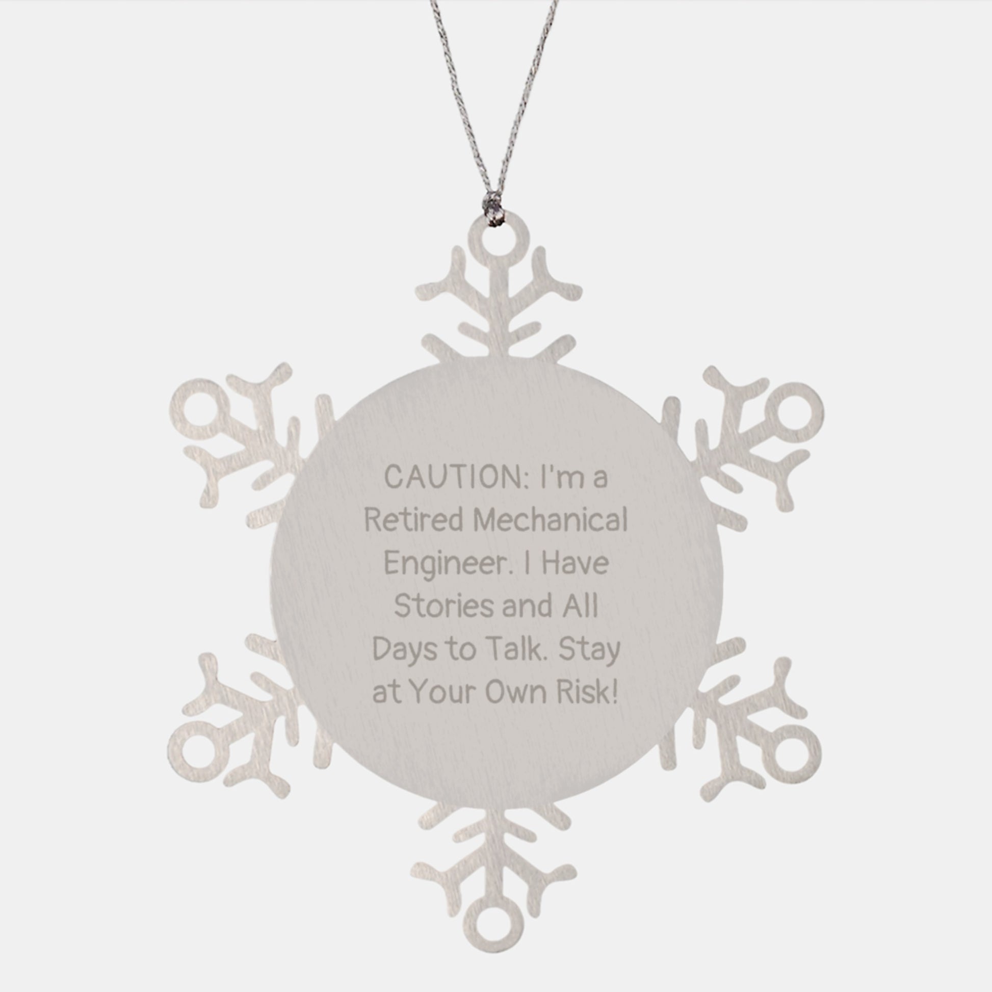 Funny Stories from a Retired Mechanical Engineer Christmas Unique Gifts for Men Snowflake Ornament, Gifts from Friends, Family, Coworkers to Mechanical Engineer Men - Image 1