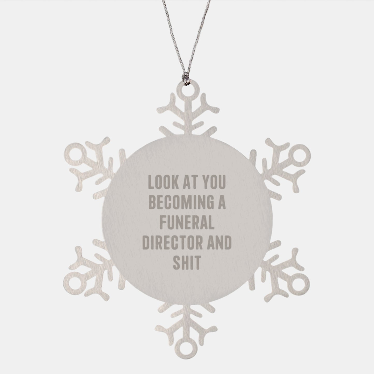 Funny Funeral Director Gifts, Snowflake Ornament, Inspirational Quote 'Look At You Becoming' - Gifts from Friends, Coworkers to Funeral Director Men, Women Christmas Unique Gifts - Image 1