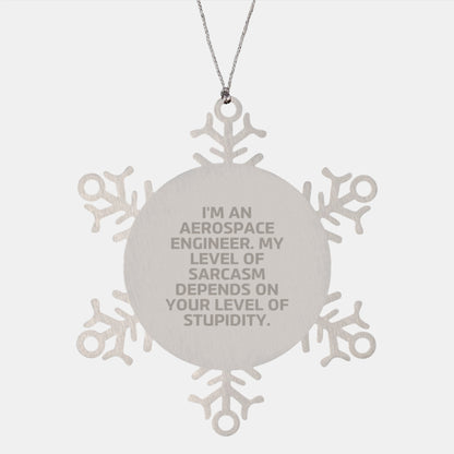 Gifts from Aerospace Engineers for Men, Funny Snowflake Ornament Christmas Unique Gifts, I'm an Aerospace Engineer Quote - Image 1