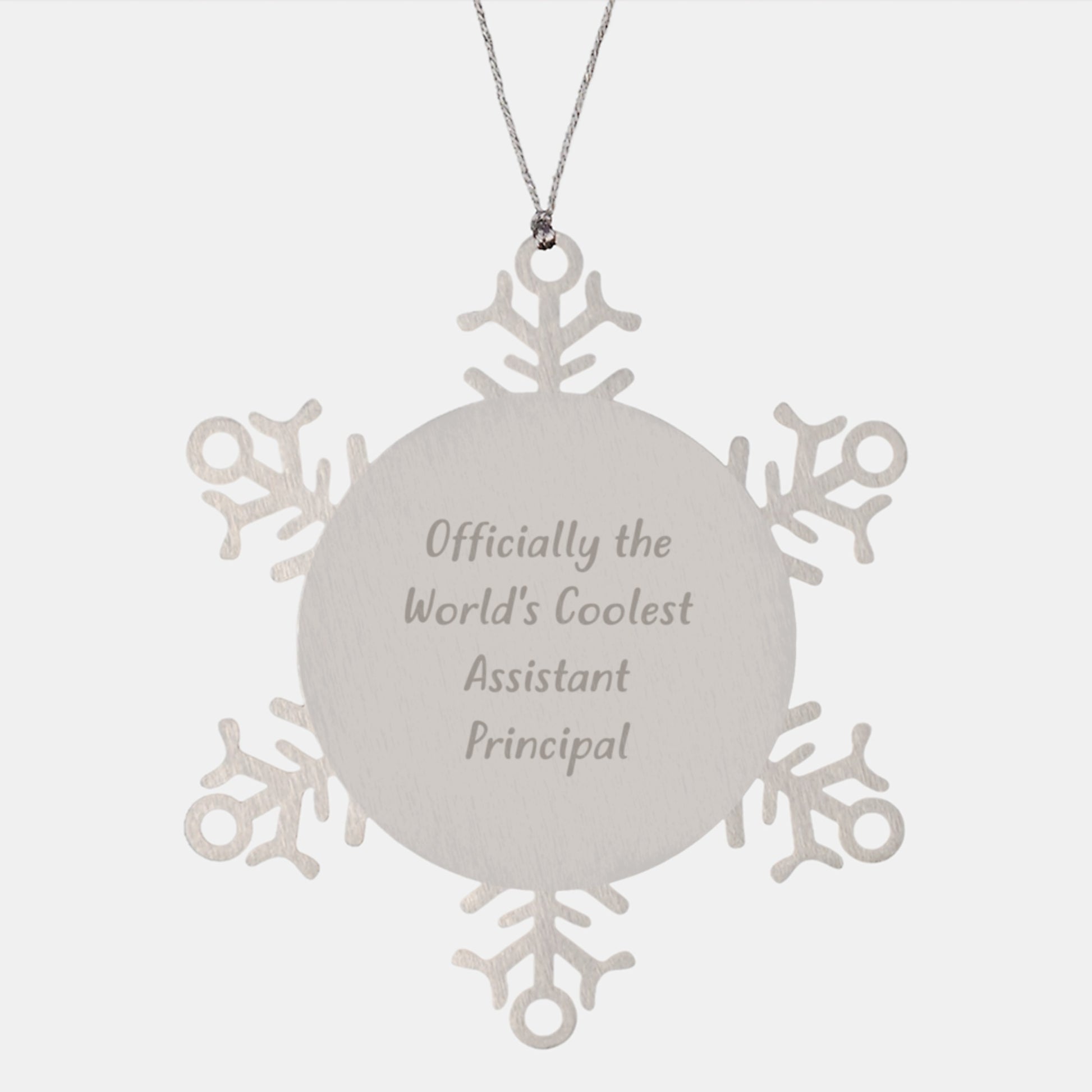 Funny Assistant Principal Gifts Snowflake Ornament, Christmas Unique Gifts for Assistant Principal, Officially The World's Coolest Assistant Principal - Image 1