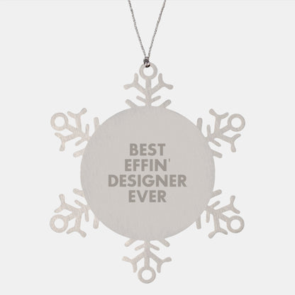 Best Effin' Designer Ever Snowflake Ornament Gifts, Handcrafted for Men, Women, Friends, Coworkers, Family - Christmas Unique Gifts from Best Designer - Image 1