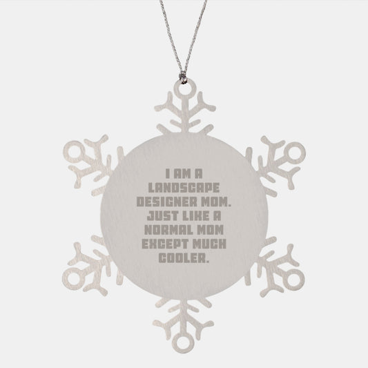 Cool Mom Landscape Designer Christmas Snowflake Ornament Gifts from Family to Friends - Image 1