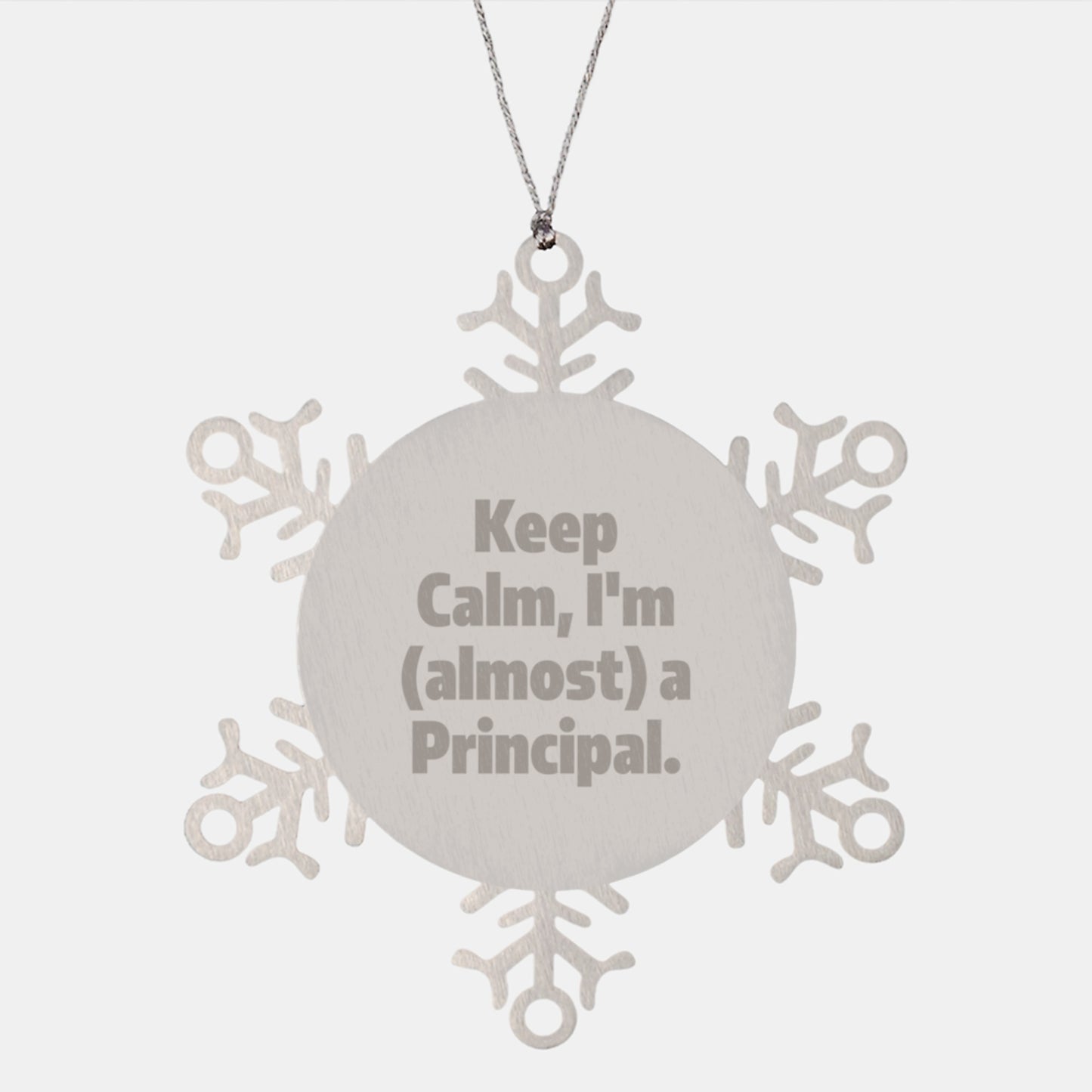 Funny Christmas Unique Gifts for Principal or Men Snowflake Ornament, Gifts from Family, Friends, Coworkers, Unique Principal Office Decor - Image 1
