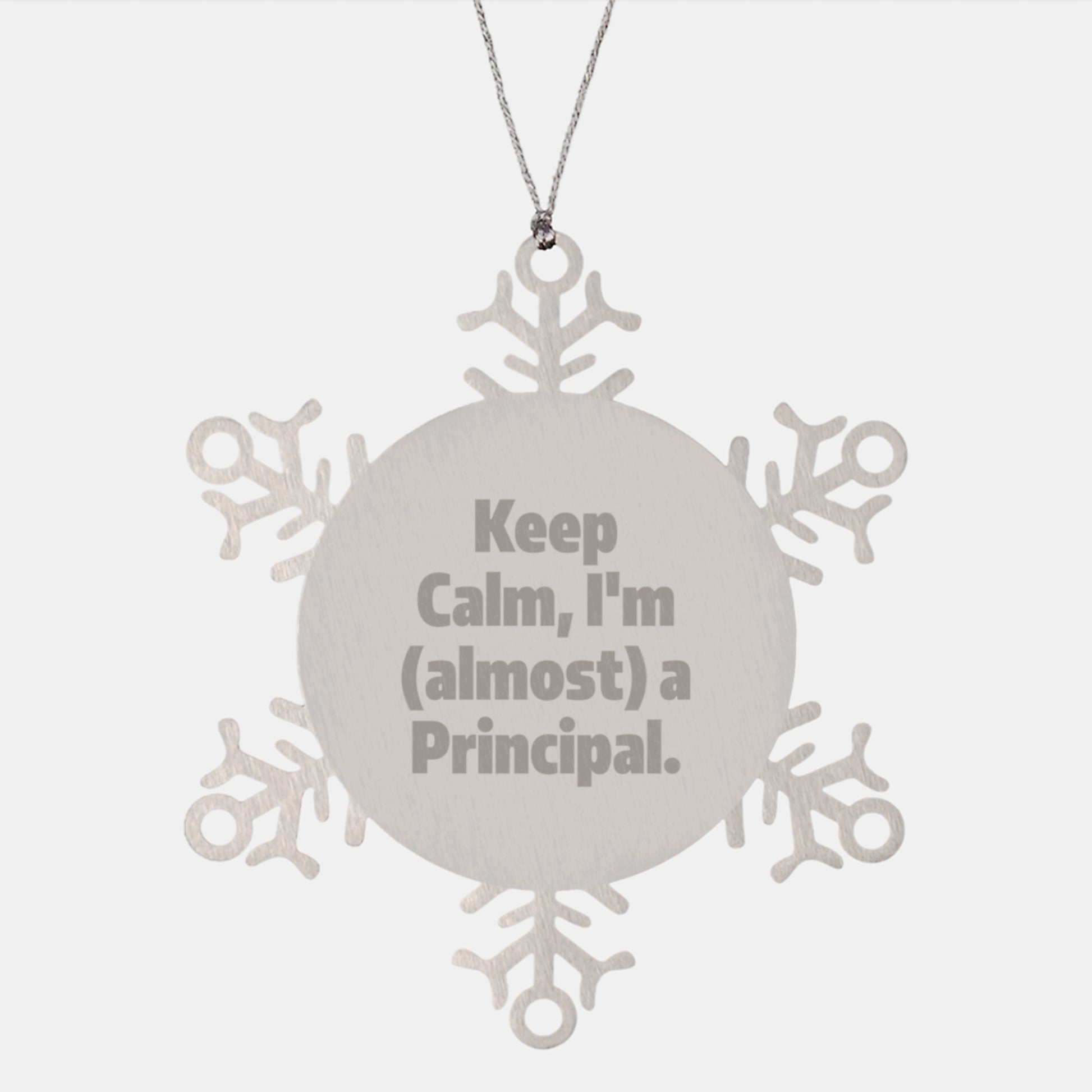 Funny Christmas Unique Gifts for Principal or Men Snowflake Ornament, Gifts from Family, Friends, Coworkers, Unique Principal Office Decor - Image 1