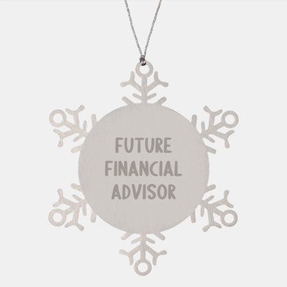 Financial Advisor Gifts from Friends - Funny Quote Snowflake Ornament for Christmas Unique Gifts - Image 1