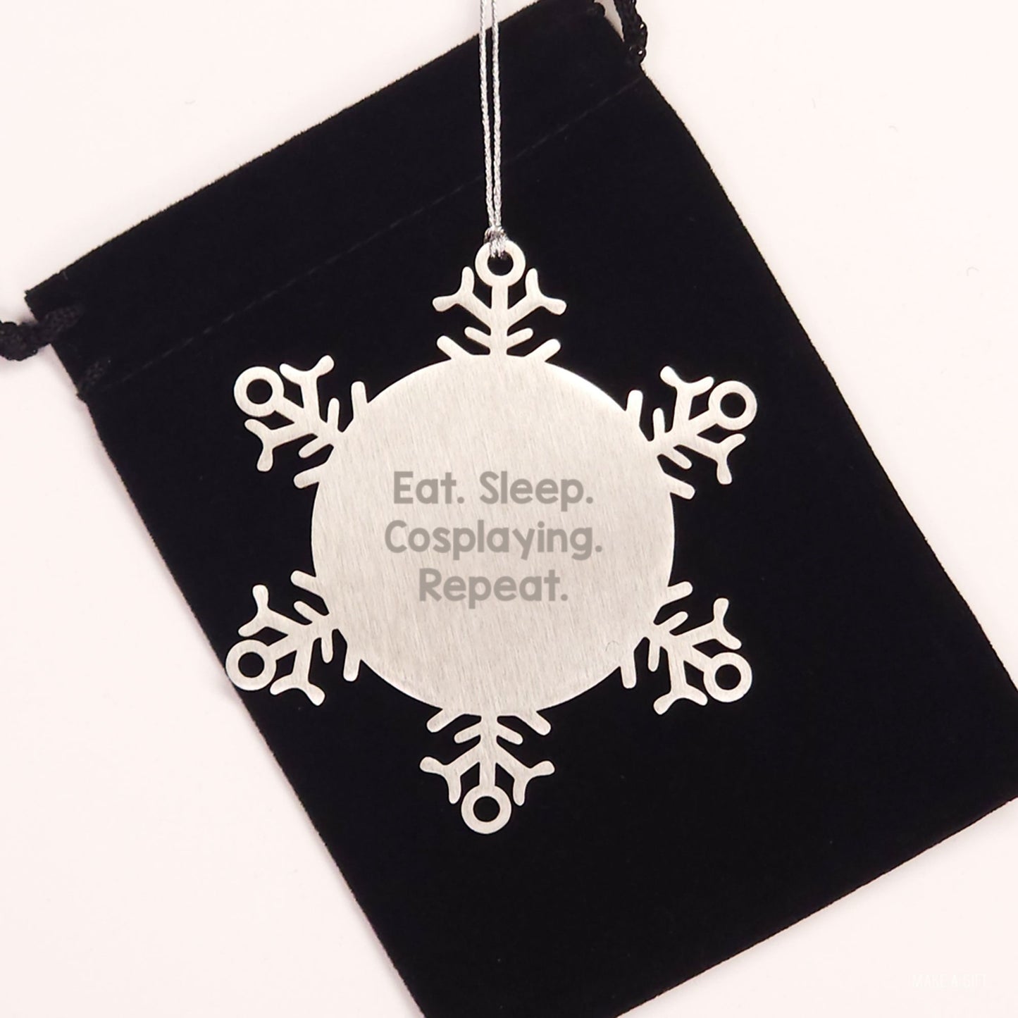 Cosplaying Gifts from Friends for Snowflake Ornament Enthusiasts Eat. Sleep. Cosplaying. Repeat., Funny Quote, Christmas Unique Gifts - Image 2