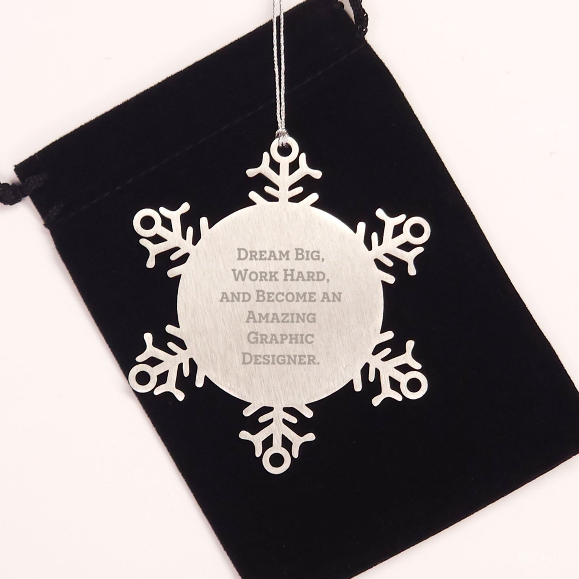 Funny Graphic Designer Gifts Snowflake Ornament Dreams Big Delivered from Friends for Christmas - Image 2