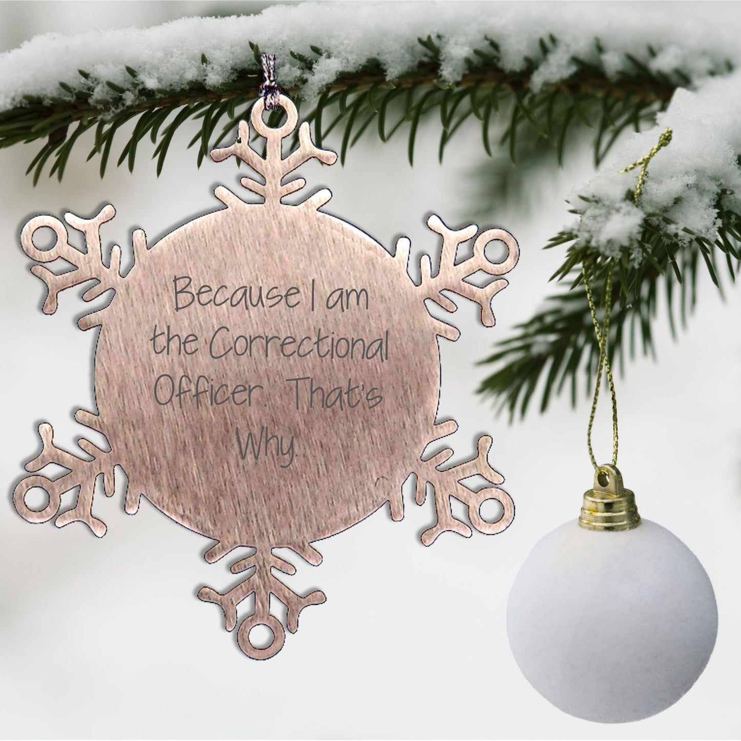 Handcrafted Snowflake Ornaments for Correctional Officer, Funny Quote Gifts from Men to Correctional Officer, Unique Christmas Unique Gifts for Correctional Officer Friend