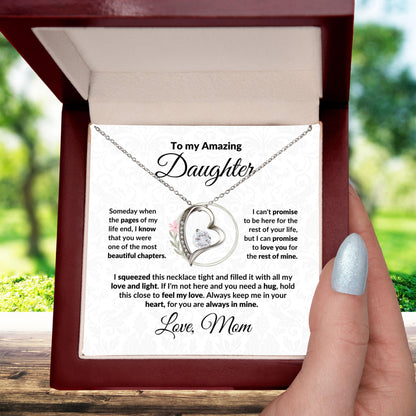 To My Amazing Daughter - I Promise - Forever Love Heart Necklace with Message Card and Gift Box - Mallard Moon Gift Shop