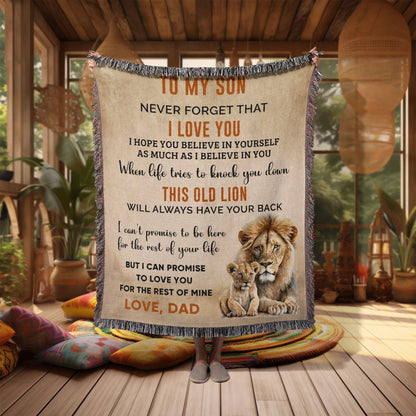 Son Believe in Yourself Personalized Heirloom Woven Cotton Blanket - Mallard Moon Gift Shop