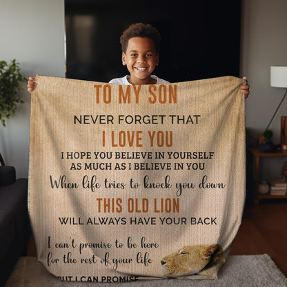 Son Believe in Yourself Personalized Heirloom Woven Cotton Blanket - Mallard Moon Gift Shop