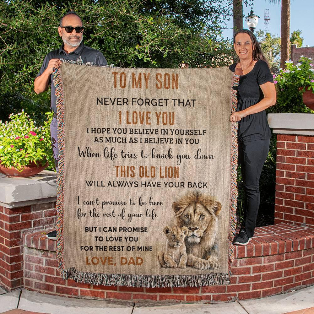 Son Believe in Yourself Personalized Heirloom Woven Cotton Blanket - Mallard Moon Gift Shop