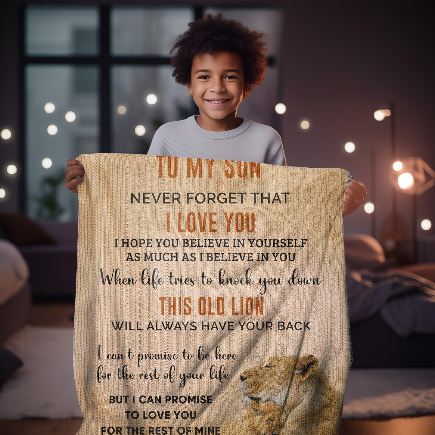 Son Believe in Yourself Personalized Heirloom Woven Cotton Blanket - Mallard Moon Gift Shop