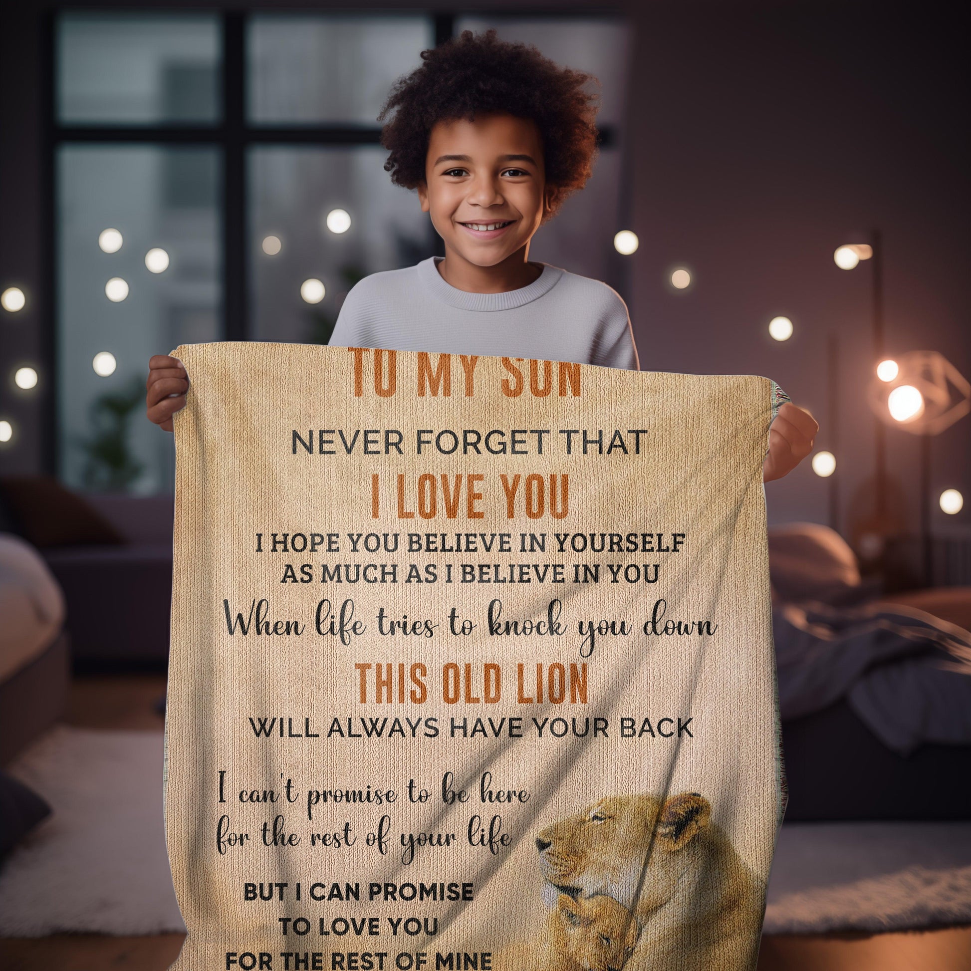 Son Believe in Yourself Personalized Heirloom Woven Cotton Blanket - Mallard Moon Gift Shop