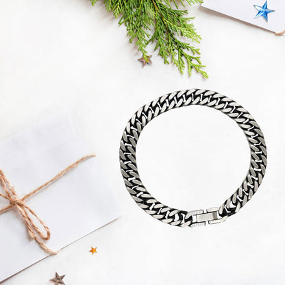 Son Cuban Link Chain Bracelet Motivational Message Card Birthday Christmas Graduation Gifts- Life is learning to dance in the rain, finding good in each day. I'm always with you - Mallard Moon Gift Shop