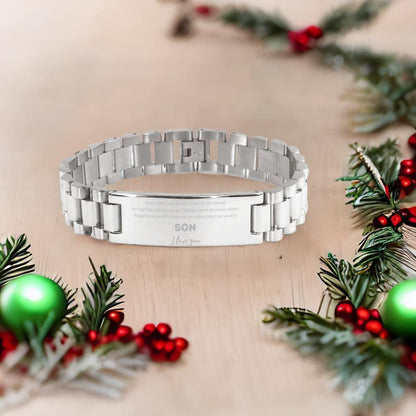 Son Ladder Stainless Steel Engraved Bracelet - Always Follow your Dreams - Birthday, Christmas Holiday Jewelry Gift - Mallard Moon Gift Shop